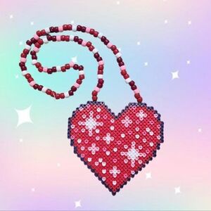 Sparkle Heart Kandi Necklace